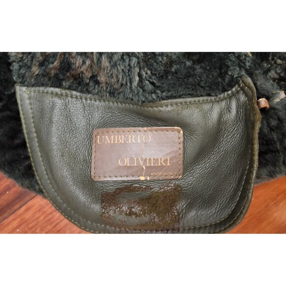 Umberto Olivieri Italy Leather Fur Coat Jacket  Oversized Designer Sparrling - Picture 12 of 16